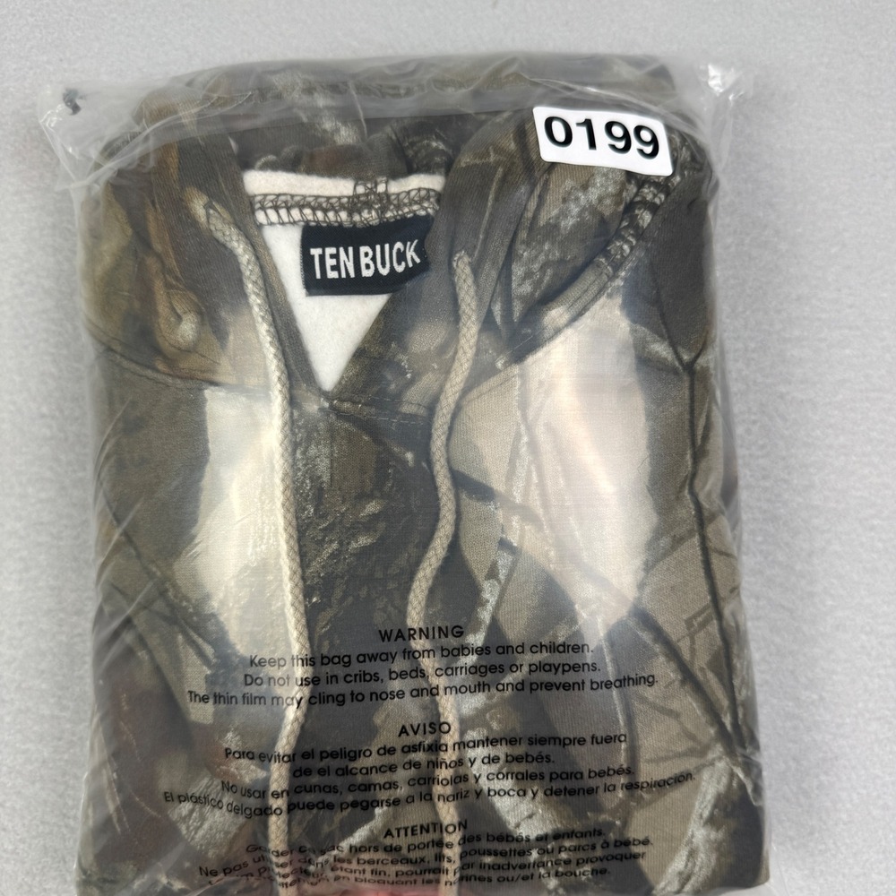 Ten Buck‎ Mens Realtree Hardwoods Camo Hoodie XL Brown Green Hunting Sweatshirt - Picture 6 of 6